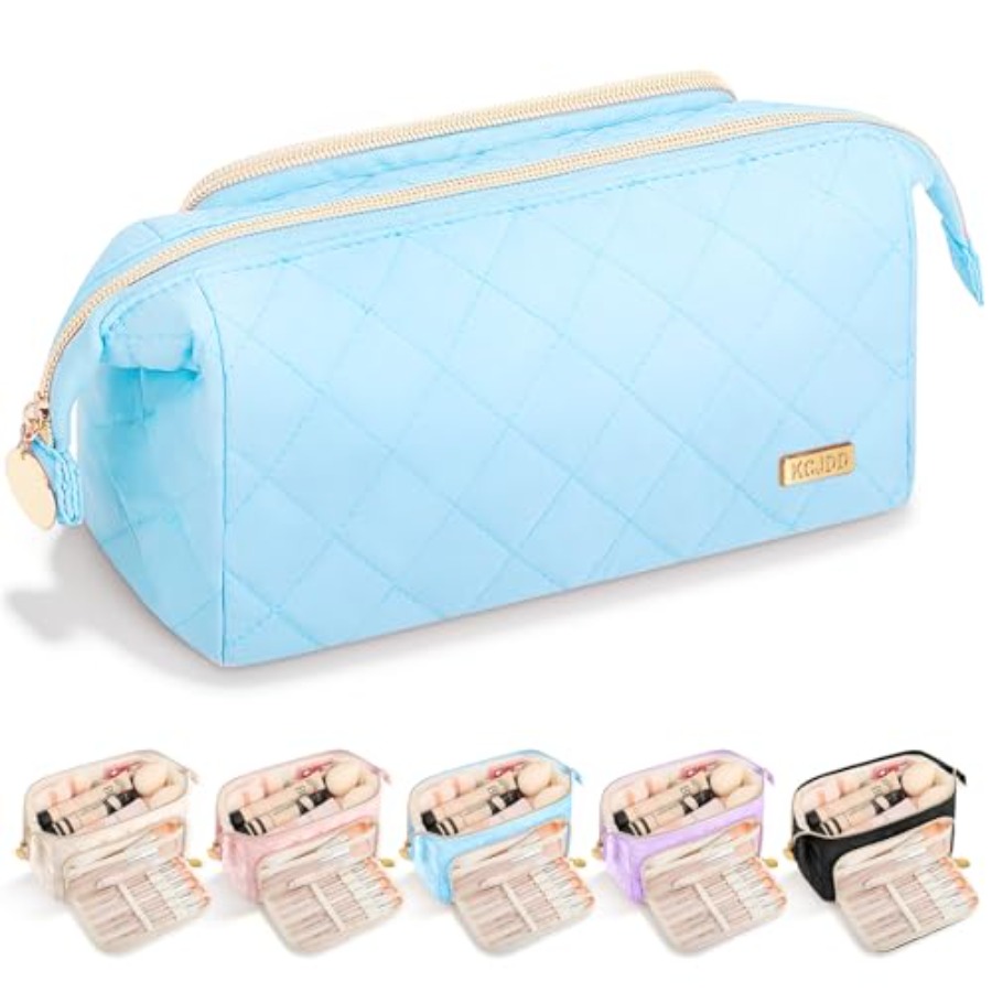 Travel Accessories Gift Basket - Trousse de Maquillage Matelassée Douce pour