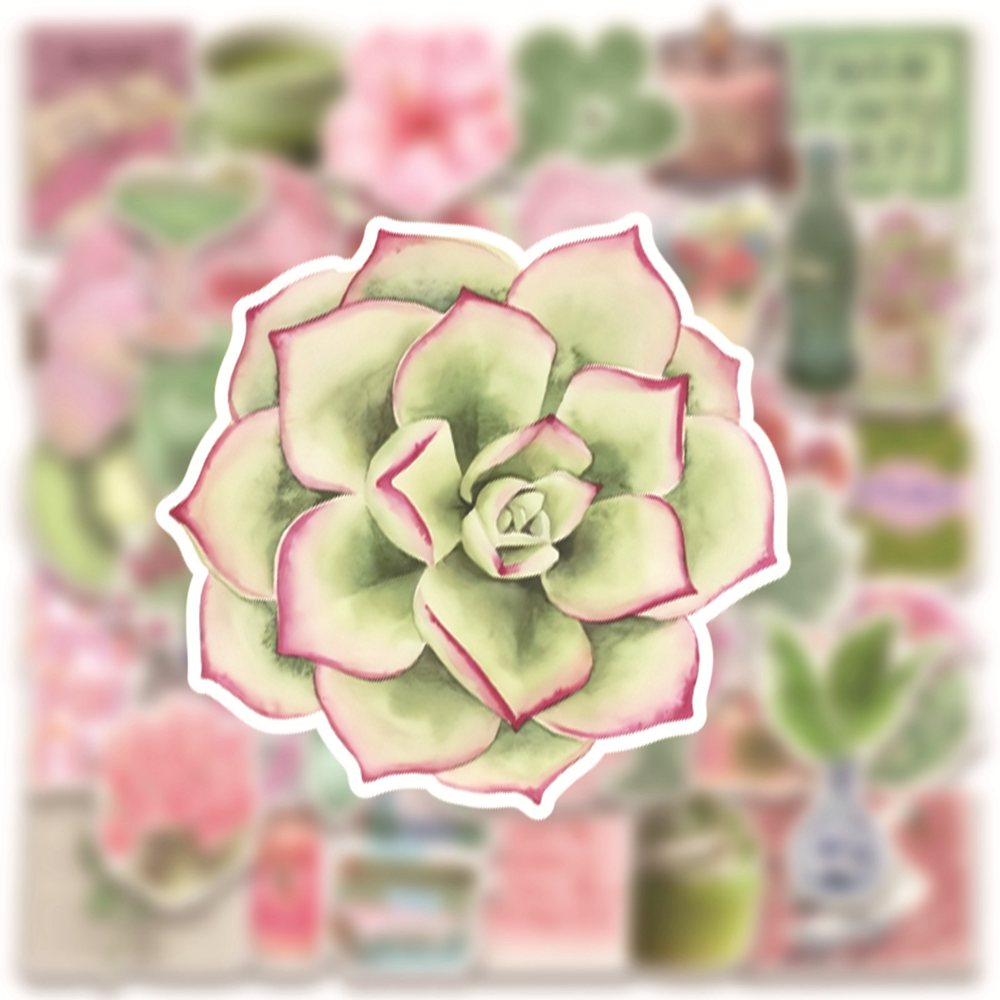 50pcs Ins vent rose vert été a - Sticker Luggage Decorative avis et prix