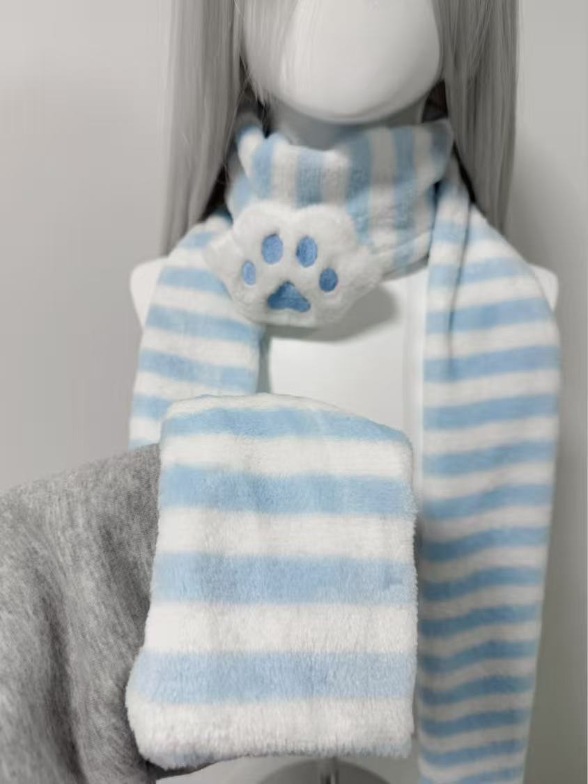 Écharpe Kawaii à motif patte d - Travel Accessories Aesthetic avis et prix