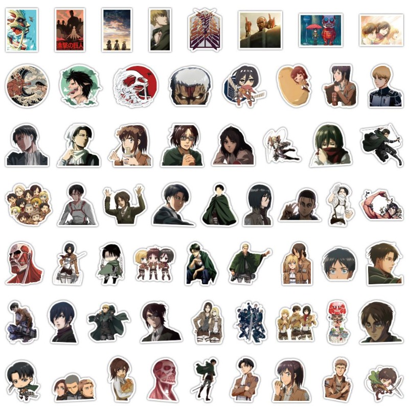 60 autocollants anime Attack o - Sticker Luggage Decorative avis et prix